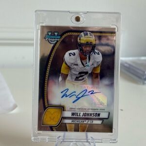 🏈 2024 Bowman Chrome Will Johnson Prospect Autograph Auto Michigan Wolverines 🔥